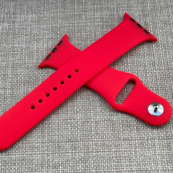 Replacement Band for iwatch Red Sport Silicon Rubber Strap Size 42/44mm - Picture 1 of 7